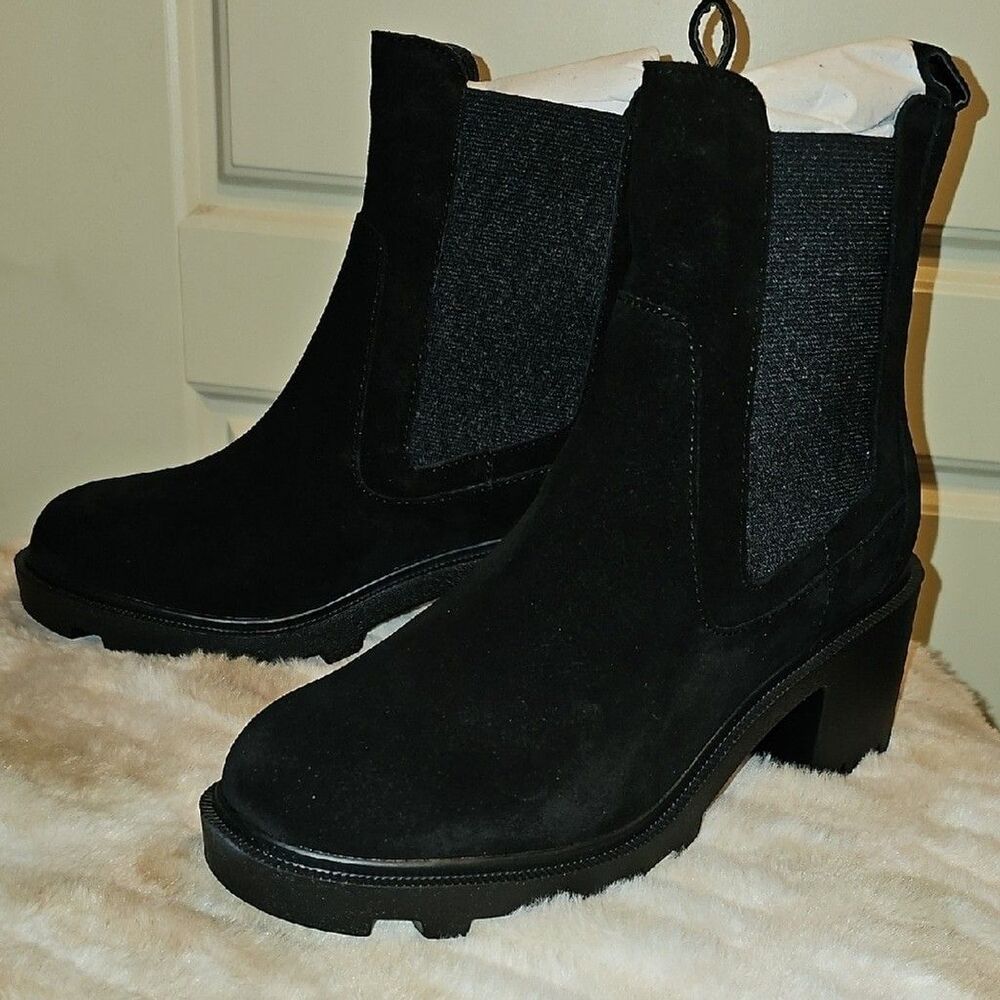 LISA VICKY- WOMEN'S Stylish Black Heeled Boots for Women Size 7.5 - Picture 6 of 11